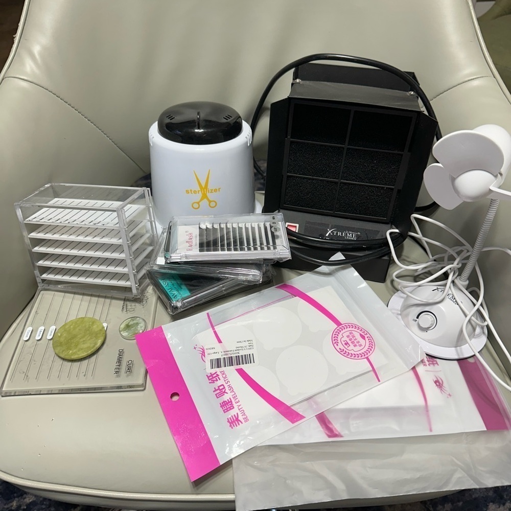 Eyelash extension items and lashes